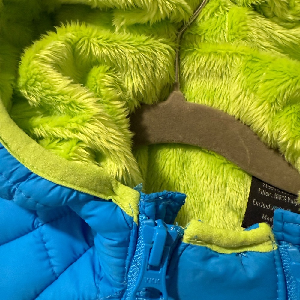 Snozu Kids Blue Puffer Suit with Lime Accents - Picture 2 of 5